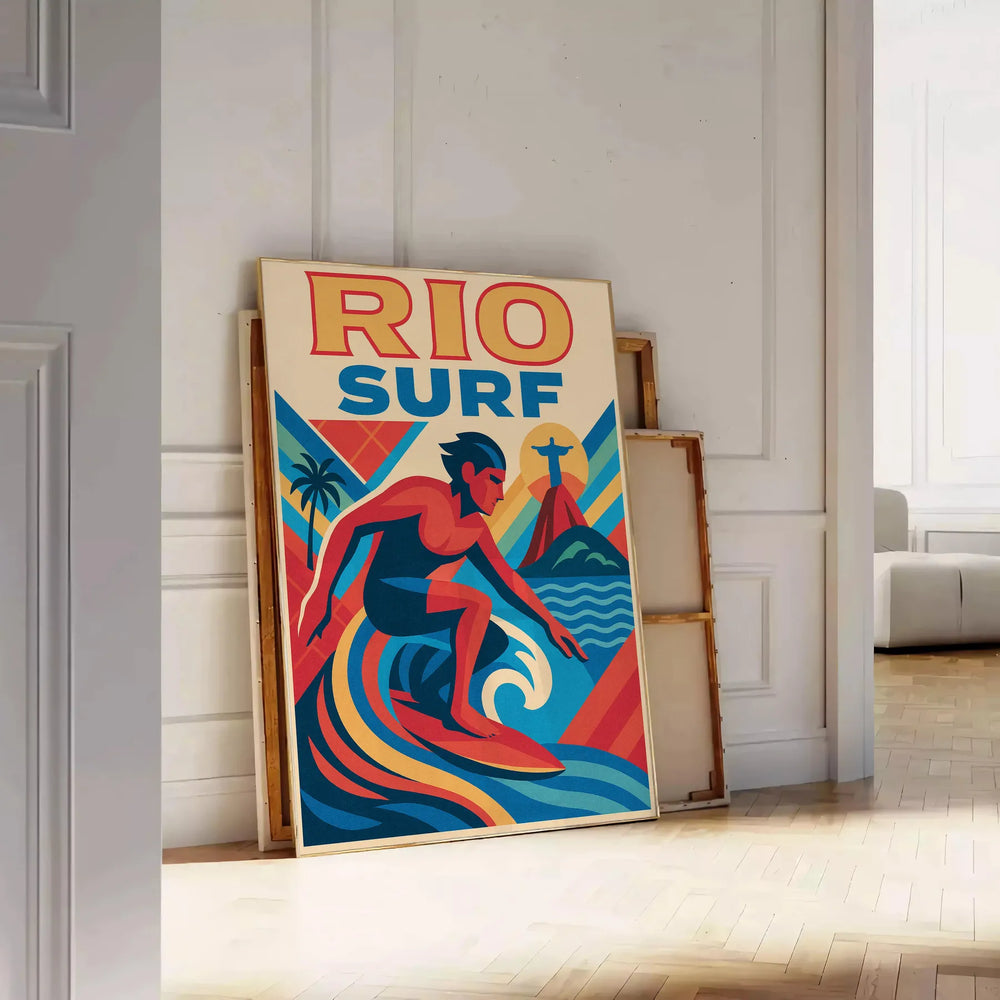 nostalgic vibes Rio Surf Vintage 4 poster stunning hues brown blue lover space eye artwork measures stylish addition decor today unframed options available