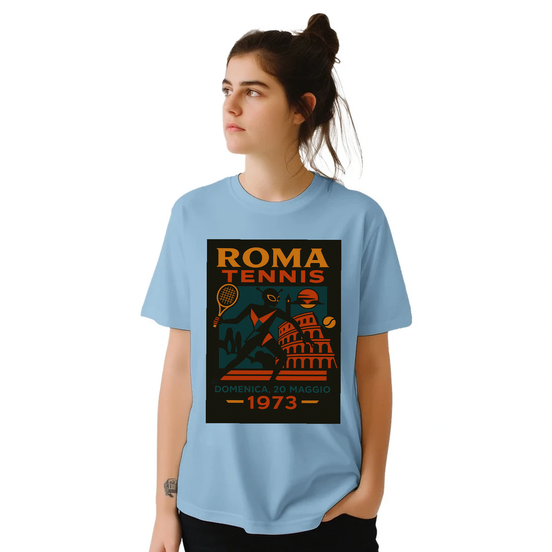 T-shirt Alien Roma Tennis, un capo unico che unisce un tema alieno giocoso alla passione per il tennis, disponibile in divers