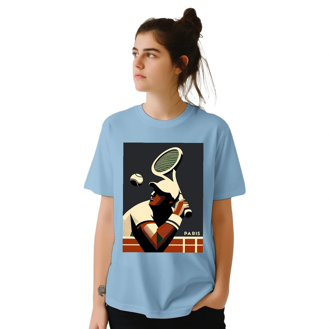 パリテニスTシャツでスタイルを高めよう！テニス愛好家やパリ好きにぴったりの快適でおしゃれなTシャツ。コートでも街中でも活躍する必須アイテムです。