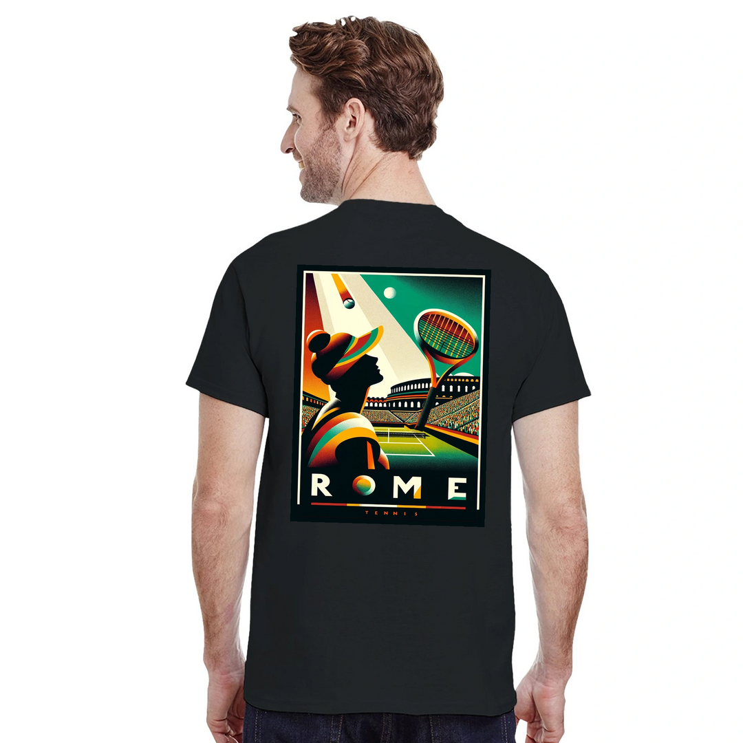 Image Black de Roma Tennis Tshirt  [color:black] [view:back]