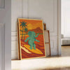 affiche adorable Kid Elephant Surf un incontournable une touche ludique décoration chambre enfant nuances gris vert art mural intérieur disponibles cm poster