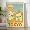 charming kid elephant rhinoceros judo poster perfect child room delightful gray green hues cm piece playful touch decor space unique artwork A4 A0