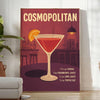 élégance cocktail Cosmopolitan affiche vibrante teintes orange marron 50x70 30x40 un ajout chic espace poster intérieur disponibles