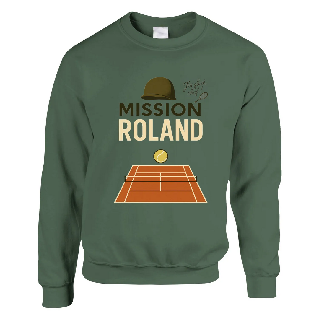 Mission Roland Tennis Sweater un pull épais doux grâce mélange 50 % coton polyester une filature jet air boulochage coutures tricot imprimé élasthanne unisexe confortable coupe classique