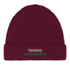 Image Burgundy de Beanie Tennis Champagne 2  - Cotton Bio, Embroidered Design