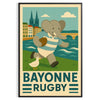 rugby vintage représentant un éléphant kid club Bayonne poster art une touche unique murs passionnés artwork dimensions cm 50x70 décor disponibles A4 A0
