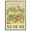 charming kid elephant rabbit cycling poster delightful gray green palette perfect child room area sizes artwork touch whimsy adventure unframed version enchanting today