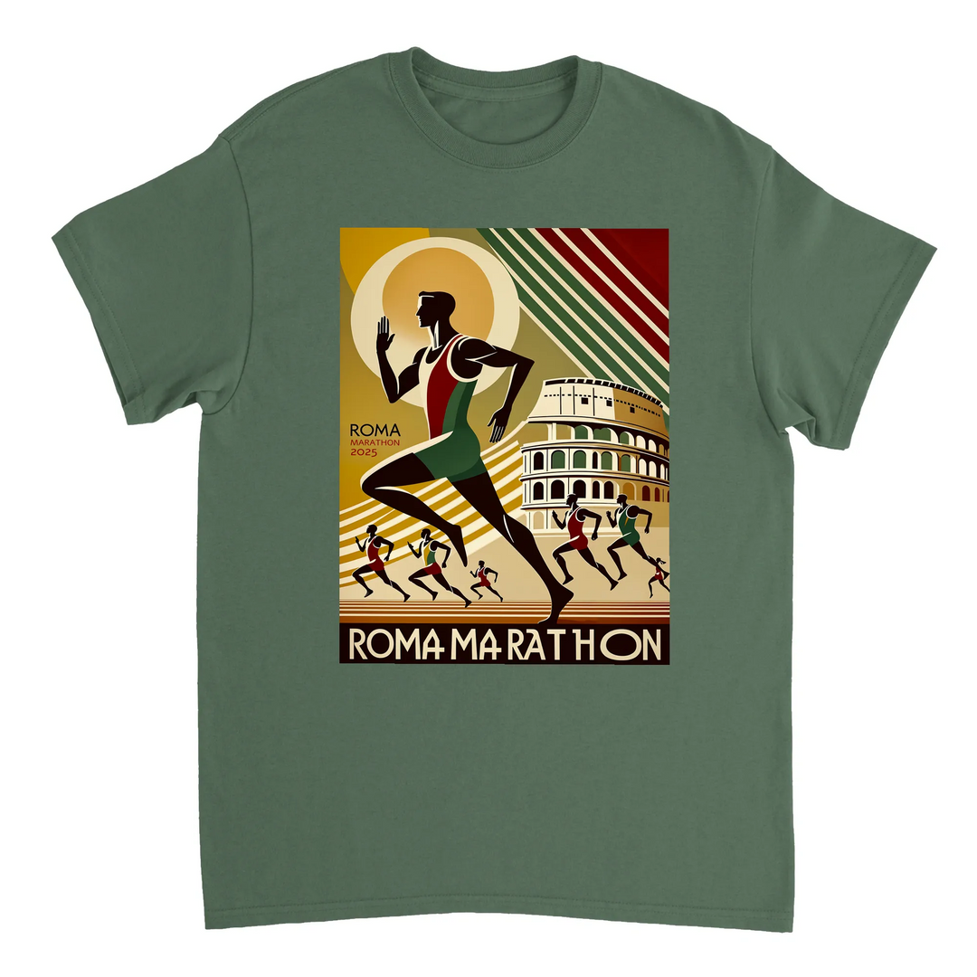 ローママラソン5 Tシャツ。アイコニックなデザインで、快適な高品質素材を使用。ランニング愛好者に最適な一枚。