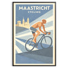 Plakat rowerowy Maastricht Pays-Bas z szaro-pomarańczowym wzorem, idealny dla miłośników kolarstwa i sztuki. Dostępny w różny