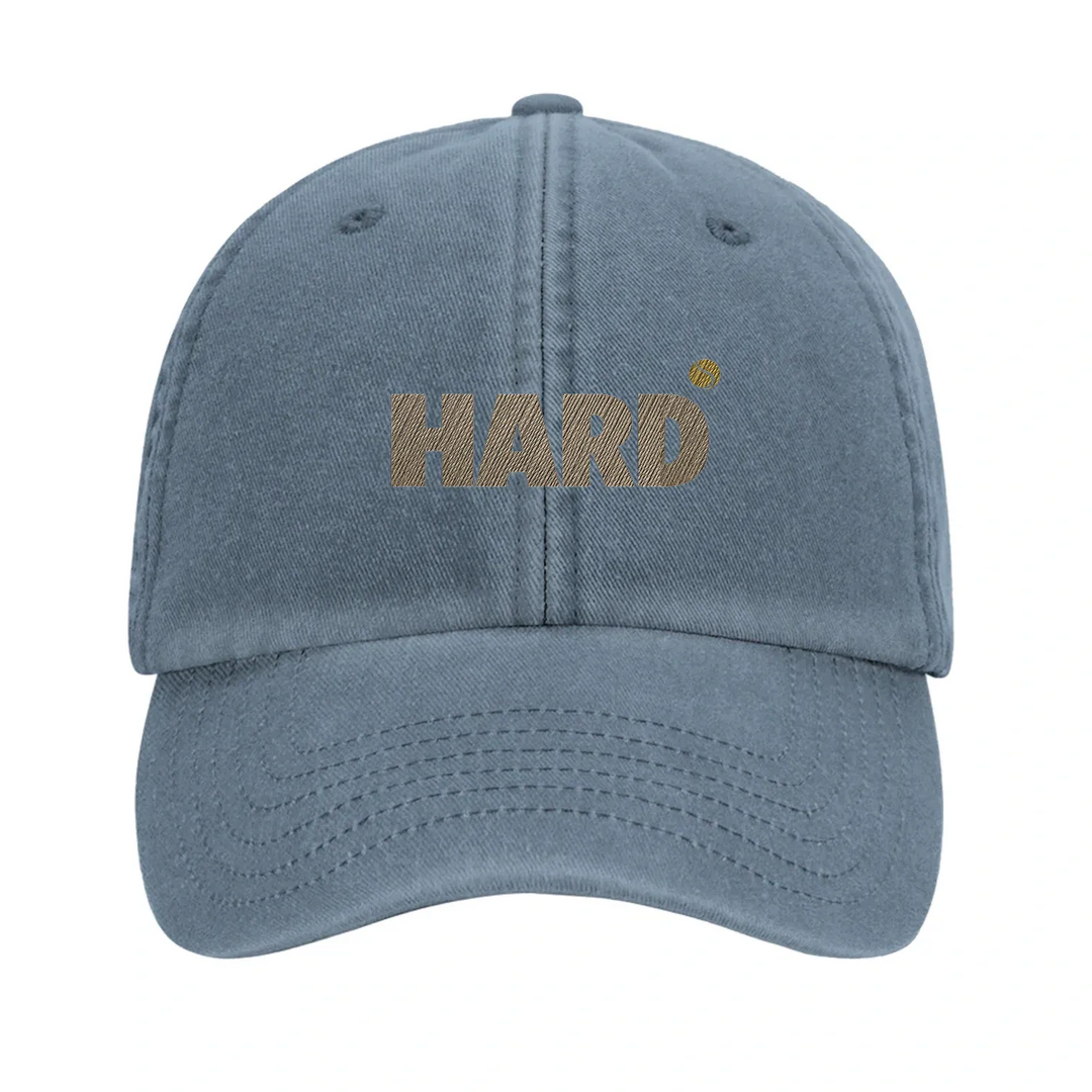 style Hard Tennis Embroidered Cap 3 vintage dad 100 % cotton elegance comfort low profile unstructured crown pre - curved visor perfect casual outfit stitched ventilation eyelets adjustable brass effect buckle