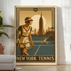 vibrant world New York tennis eye poster dynamic green orange hues sports fans art lovers stylish addition space decor available A4 cm A0