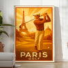 perfect blend elegance nostalgia Golf Paris 2 Poster rich brown green hues vintage art charm deco styles framed print enthusiasts best gift golfer A4 cm A0 sizes