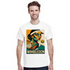 T-shirt Cubista Wimbledon, ideal para amantes do ténis, em algodão macio e respirável, combina arte e desporto
