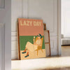 space Lazy Day Motivation poster orange yellow hues inspiring relaxation positivity vibrant addition dimensions today framed unframed options