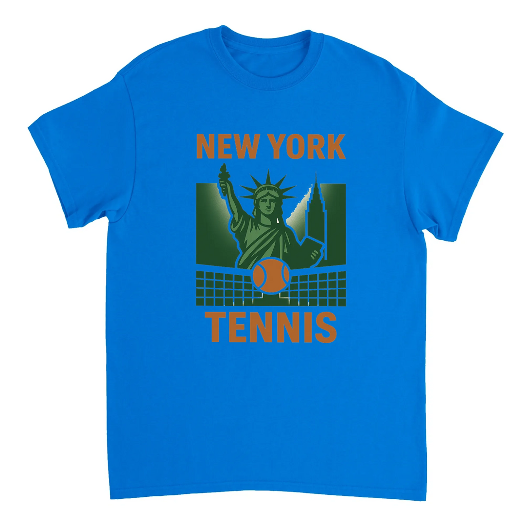 T-shirt style New York tennis t shirt perfect sports enthusiasts urban trendsetters vibrant tee essence Big Apple scene wardrobe comfortable stylish today soft breathable cotton fabric