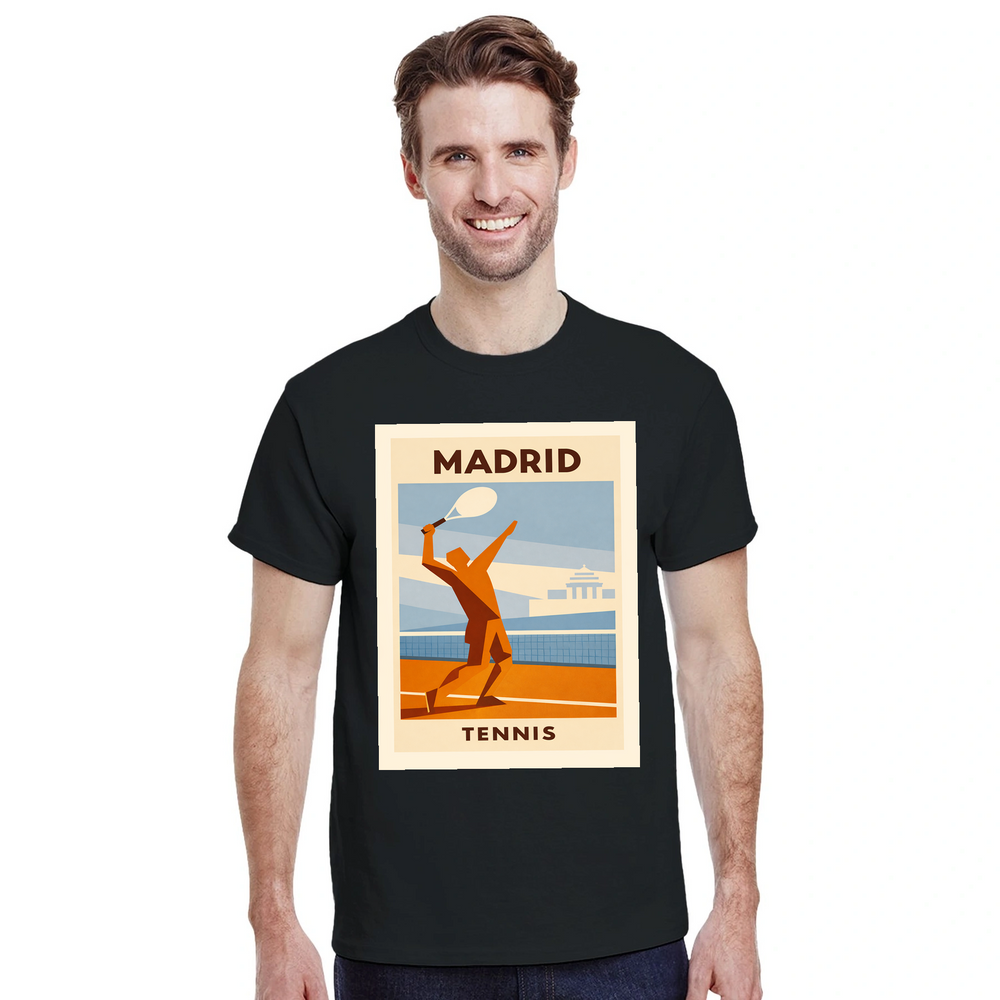 T-shirt wardrobe Madrid Spain Tennis t shirt perfect sports enthusiasts fashion lovers vibrant design essence culture tee unmatched comfort luxury pure durable cotton