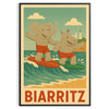 whimsical world Biarritz Kids Surf poster playful elephants rhinos gray green backdrop nurseries playrooms eye design adventure choice sizes A4 cm A0