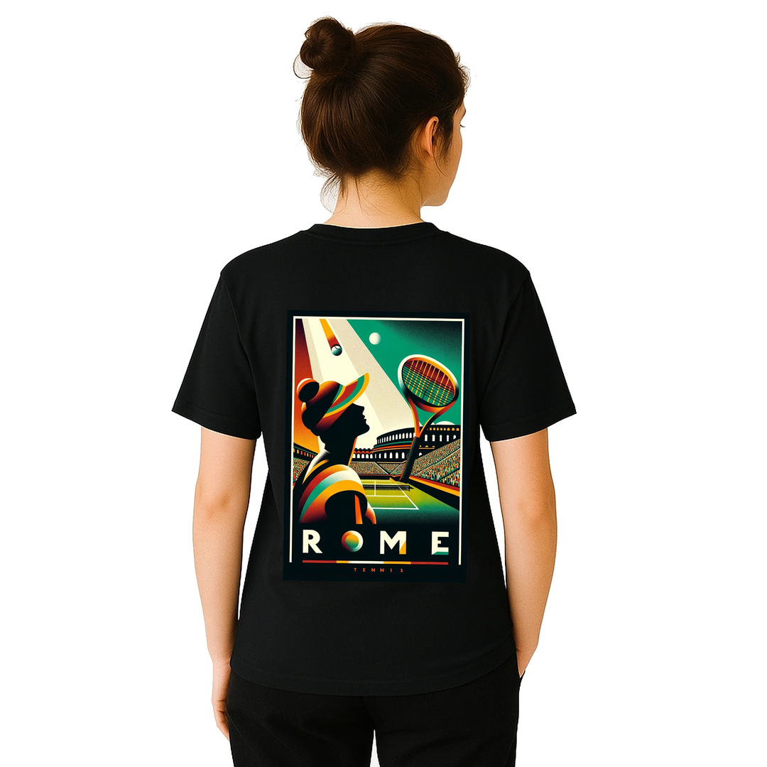 Image Black de Roma Tennis Tshirt  [color:black] [view:back]