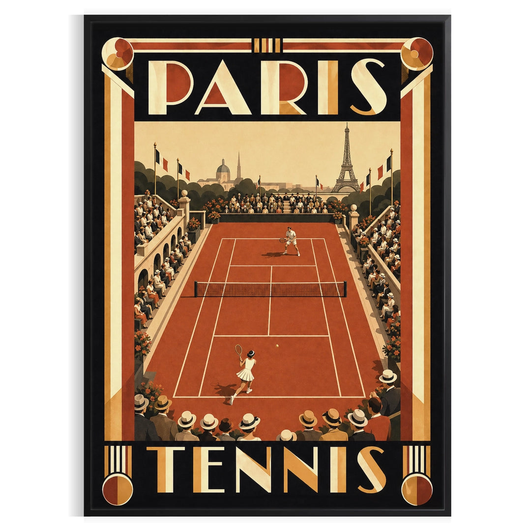 space Paris Tennis 2 poster dynamic blend black green hues eye artwork perfect lovers sporty touch decor statement size A4 cm A0