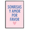 affiche Sonrisas Amor un mariage motivation douceur vert blanc espace disponible format 30×40 cm disponibles A4 50x70 60x80 A0