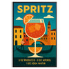 Affiche exclusive thème cocktail Spritz teintes vibrantes orange bleu espace pièce unique dimensions 50x70 cm disponibles A0