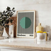 Bauhaus poster art Circle Green Line blue gray hues print modern flair space today unframed version perfect wall