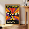 space vibrant London football poster bold orange black colors fan striking design sure eye yours today love UK dimensions A4 cm A0
