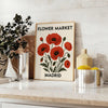 captivating Flower Market Madrid Botanical 8 poster striking blend black red hues elegance space vintage available art prints enthusiasts