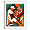 Retro Vintage tennis print celebrating iconic Grand Slam tournaments worldwide elegant living room interior framed print