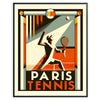 Affiche vintage du tennis à Paris mettant en vedette Paris et Roland Garros.