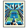 Affiche de tennis stylée de New York capturant l'énergie de la ville et de l'US Open