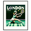 Vintage Lady London tennis print capturing the timeless charm of Wimbledon