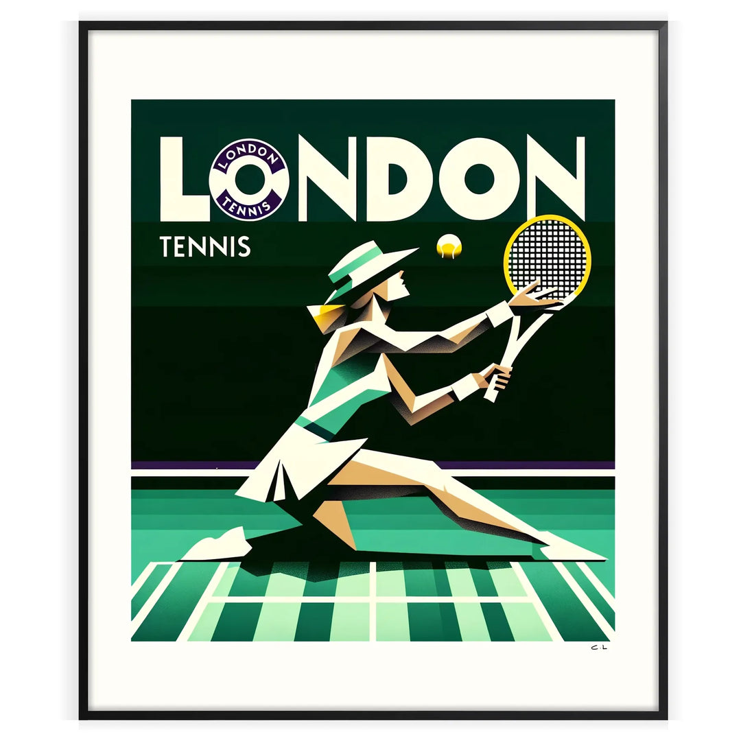 Lady Tennis Poster London Print home deco premium print affiche locadina wall art home office vintage decoration