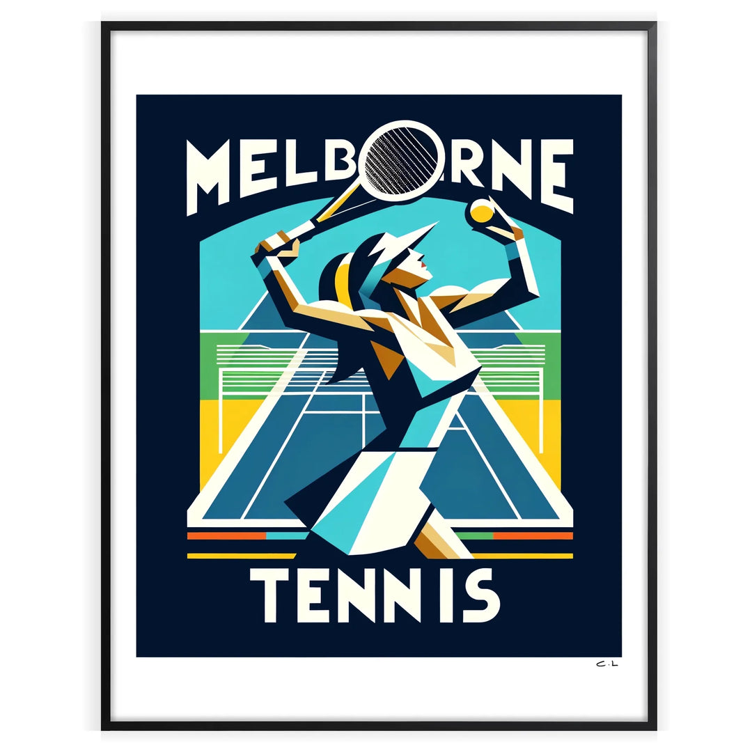 Lady Tennis Poster Melbourne Print home deco premium print affiche locadina wall art home office vintage decoration