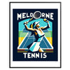 Classic Lady Melbourne tennis artwork referencing Melbourne’s maj Australian Openor tournament