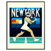 Affiche vintage de la Dame de tennis de New York inspirée par New York et l'US Open.