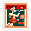 Art Deco Lady Paris tennis print inspired by Paris and Roland Garros elegant living room interior framed print
