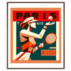 Classic Lady Paris tennis artwork showcasing Paris and the Roland Garros atmosphere elegant living room interior framed print