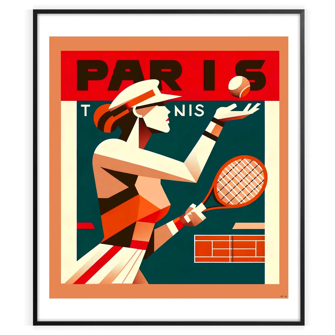Lady Tennis Poster Paris Print home deco premium print affiche locadina wall art home office vintage decoration
