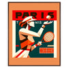 Retro Lady Paris tennis design evoking the spirit of Paris and Roland Garros elegant living room interior framed print