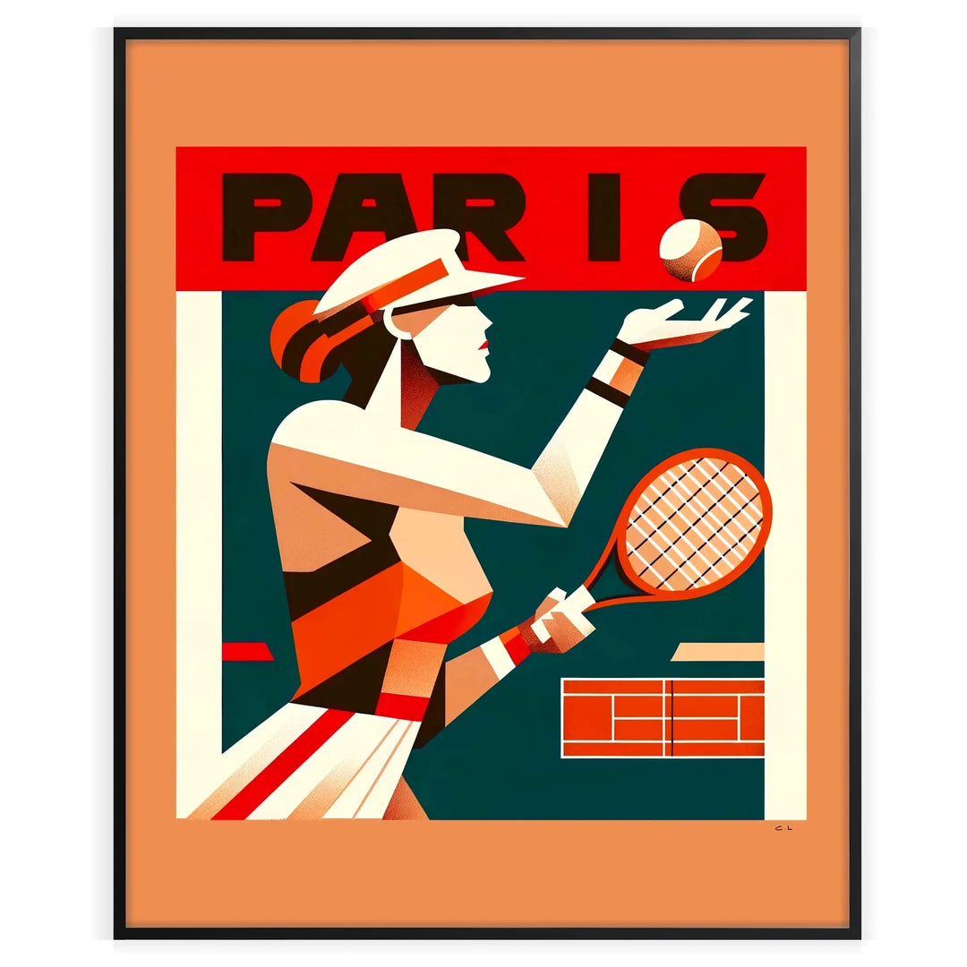 Lady Tennis Poster Paris Poster home deco premium print affiche locadina wall art home office vintage decoration