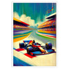 space Formula 1 poster dynamic brown blue hues wall art fans striking print ideal gift room motorsport masterpiece sizes A4 cm A0