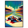 space Formula 1 poster dynamic brown blue hues wall art fans striking print ideal gift room motorsport masterpiece sizes A4 cm A0