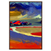 univers Formule 1 affiche audacieuse teintes vert orange cadeau parfait passionnés vitesse formats A4 A0