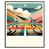Affiche vintage Art Déco du tournoi du Grand Chelem de tennis