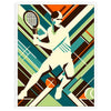 Design de tennis rétro classique capturant l'esprit du tournoi mondial du Grand Chelem.