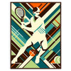 Design de tennis rétro classique capturant l'esprit du tournoi mondial du Grand Chelem.