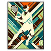 Design de tennis rétro classique capturant l'esprit du tournoi mondial du Grand Chelem.