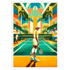 Classic Vintage tennis design capturing the spirit of global Grand Slam tournament elegant living room interior framed print