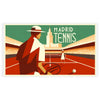 Vintage Madrid tennis poster in an Art Deco style for all Grand Slam fans elegant living room interior framed print